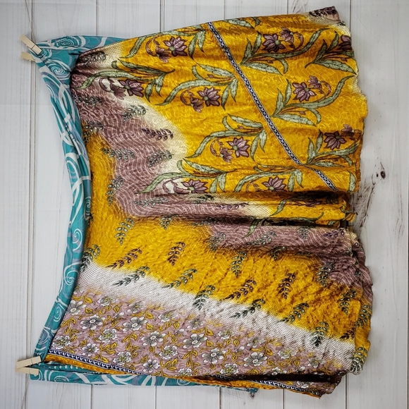 Darn Good Yarn Sari Silk Wrap Skirt Tea Goddess - Picture 6 of 16